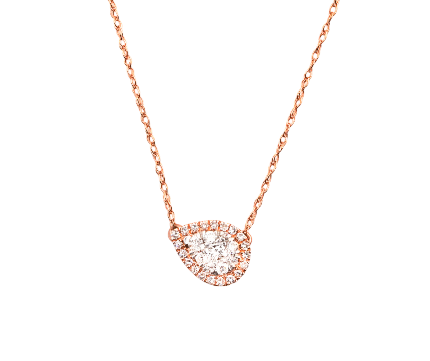 Women's 18 Inch 10kt Rose Gold .20 ctw White Diamond Necklace