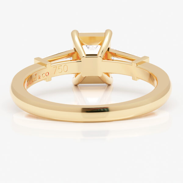 Tapered Baguettes Engagement Ring Yellow Gold
