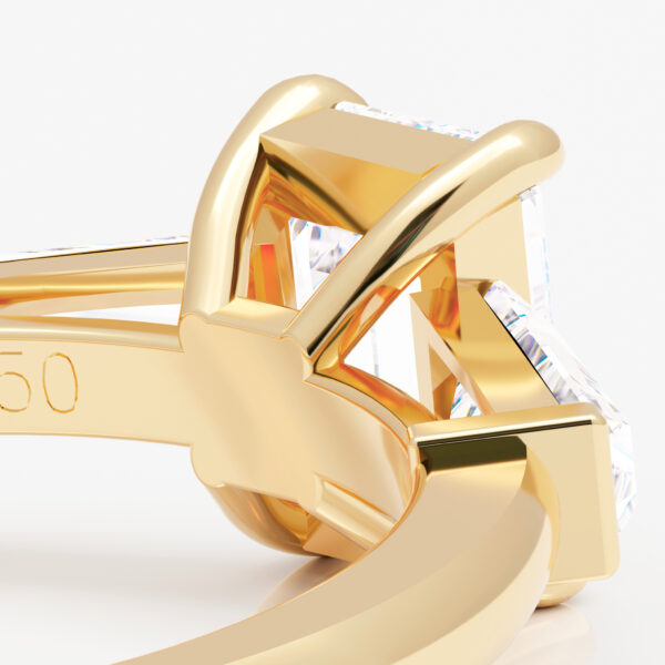 Tapered Baguettes Engagement Ring Yellow Gold