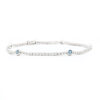 14KT White Gold Five Blue Sapphire and Diamond Bracelet