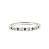 14KT White Gold 0.16ct Diamond and Blue Sapphire 1/2 Eternity Band