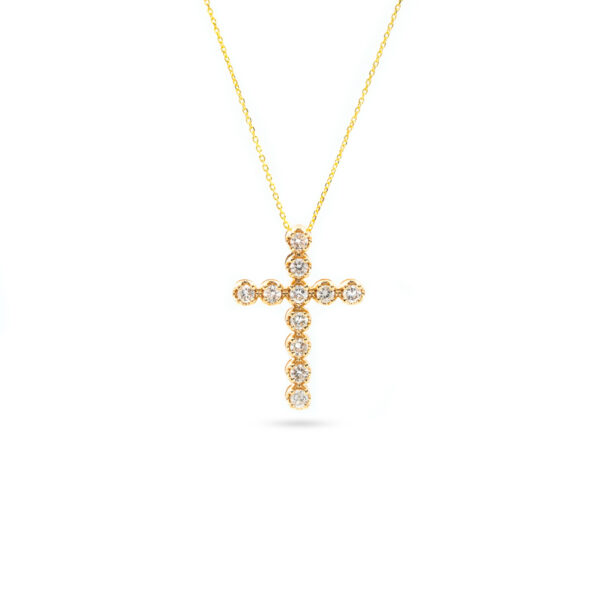 14KT Yellow Gold 0.50ct Diamond Cross Pendant with Chain