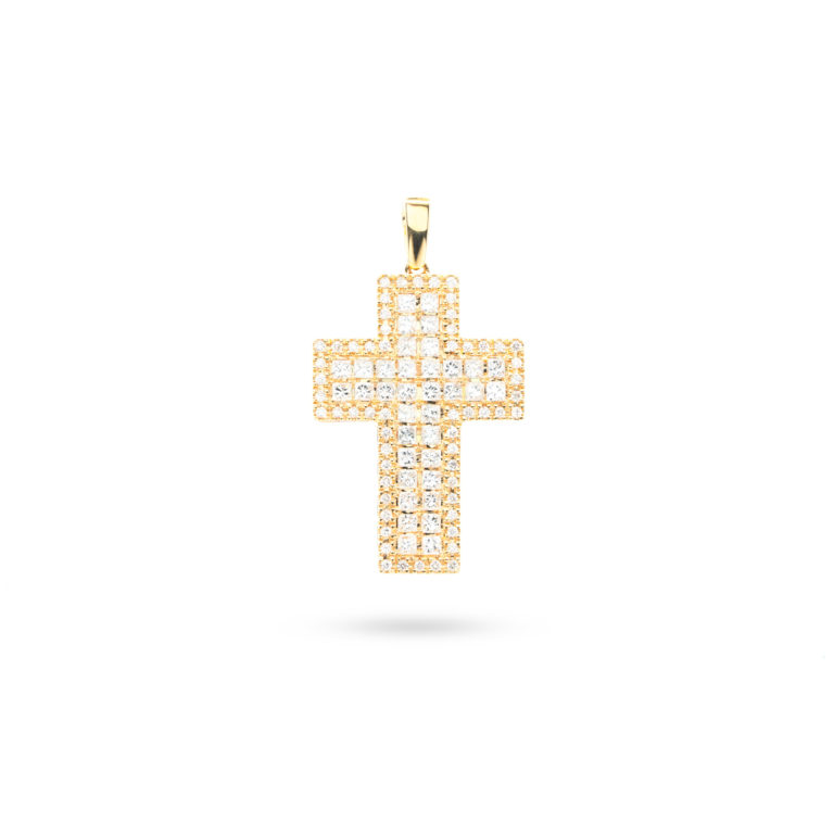 14KT Yellow Gold 1.50ct Diamond Cross Pendant