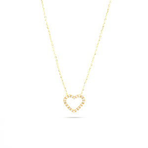14KT Yellow Gold 0.18ct Diamond Heart Necklace