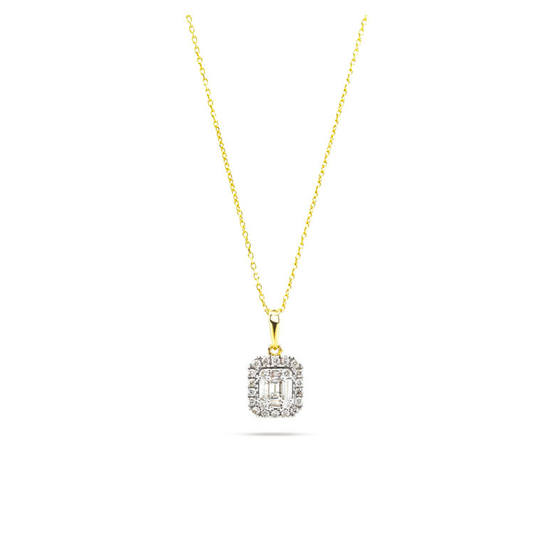 14KT Yellow Gold 0.40ct Diamond Pendant with Chain