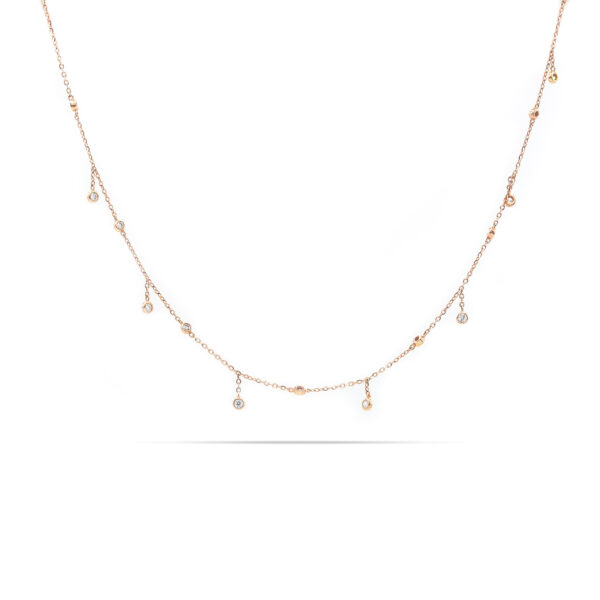 18KT Rose Gold 0.28ct Diamond Necklace