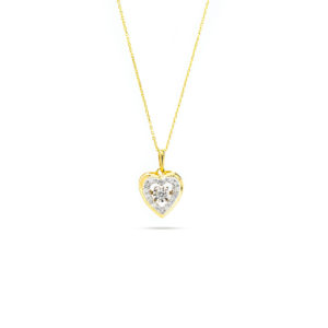 14KT Yellow Gold 0.22ct Diamond Heart Pendant with Chain