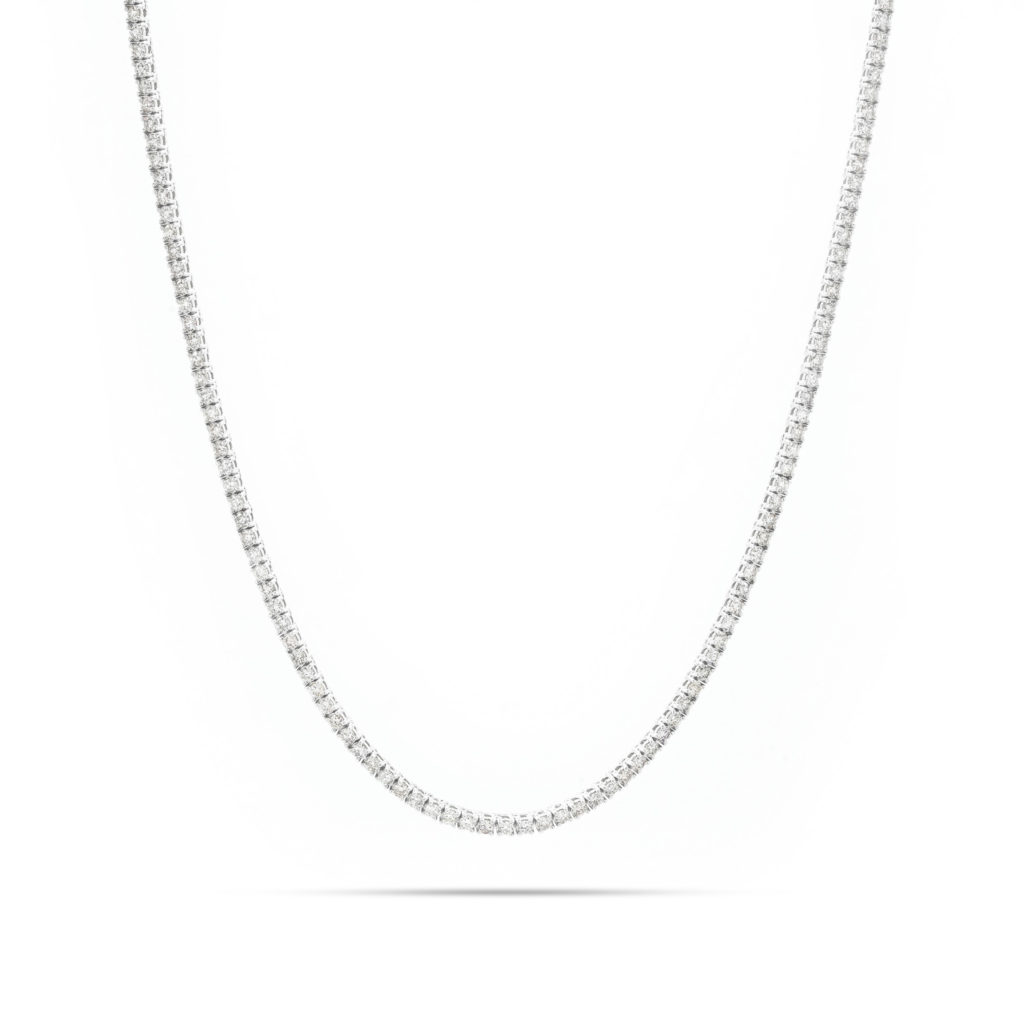14KT White Gold Diamond Ladies 16" Tennis Necklace