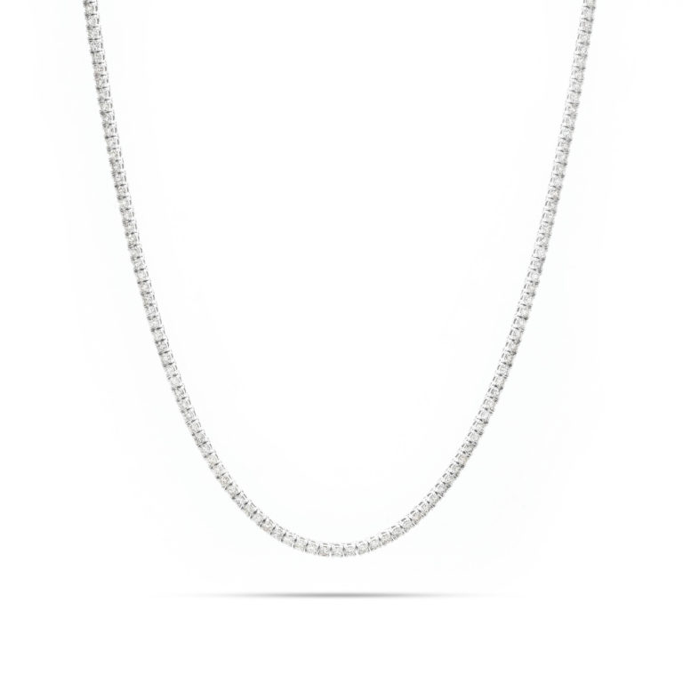 14KT White Gold Diamond Ladies 16" Tennis Necklace