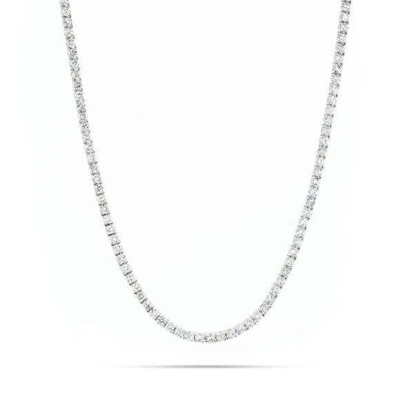14KT White Gold 13.25ctw Diamond Ladies Tennis Necklace