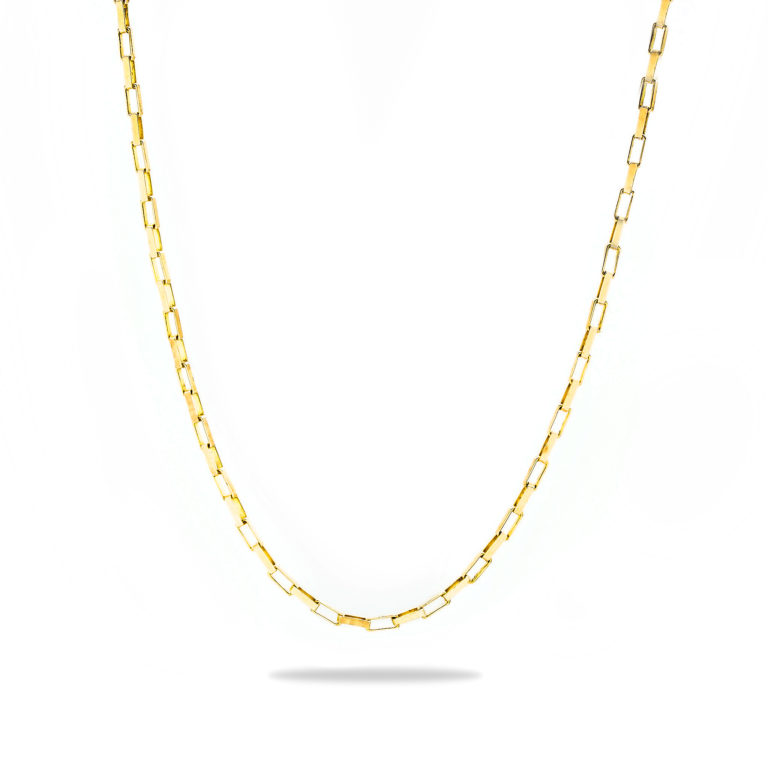 1.8mm 14KT Yellow Gold 16 inch Paper Clip Chain